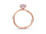 Rose gold Fancy Pink Oval  Solitaire Diamond Ring with a Classic Band and Four-Prong Setting 5