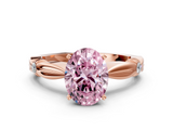 Rose gold Fancy Pink Oval  Solitaire Diamond Twisted Band with Four-Prong Setting_64