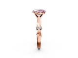 Rose gold Fancy Pink Oval  Solitaire Diamond Twisted Band with Four-Prong Setting_66