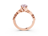 Rose gold Fancy Pink Oval  Solitaire Diamond Twisted Band with Four-Prong Setting_67