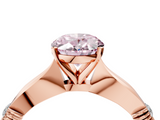 Rose gold Fancy Pink Oval  Solitaire Diamond Twisted Band with Four-Prong Setting_68