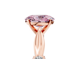 Rose gold Fancy Pink Oval  Solitaire Diamond Twisted Band with Four-Prong Setting_69