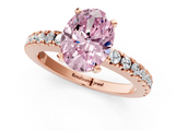 Rose gold Fancy Pink Oval  Solitaire Diamond with Pavé Band and Four-Prong Setting_65