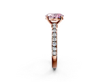 Rose gold Fancy Pink Oval  Solitaire Diamond with Pavé Band and Four-Prong Setting_66