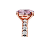 Rose gold Fancy Pink Oval  Solitaire Diamond with Pavé Band and Four-Prong Setting_69
