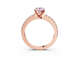 Rose gold Fancy Pink Oval  Solitaire Diamond with Pavé Band and Four-Prong Setting_84