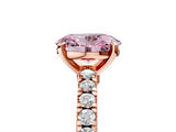 Rose gold Fancy Pink Oval  Solitaire Diamond with Pavé Band and Four-Prong Setting_86