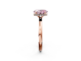 Rose gold Fancy Pink Oval  Solitaire Engagement Ring with Cathedral Band and Four-Prong Setting_23