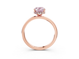 Rose gold Fancy Pink Oval  Solitaire Engagement Ring with Cathedral Band and Four-Prong Setting_24
