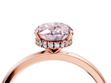 Rose gold Fancy Pink Oval  Solitaire Engagement Ring with Cathedral Band and Four-Prong Setting_25