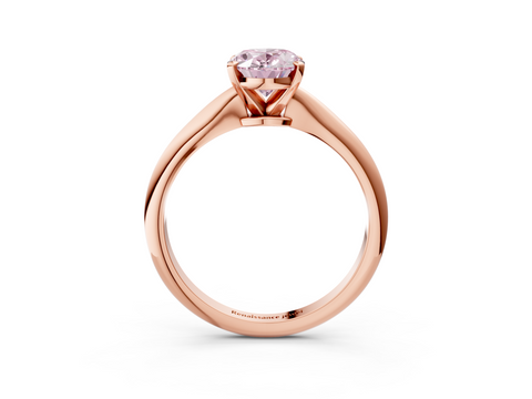 Rose gold Fancy Pink Oval  Solitaire Engagement Ring with Classic Band and Four-Prong Setting_73