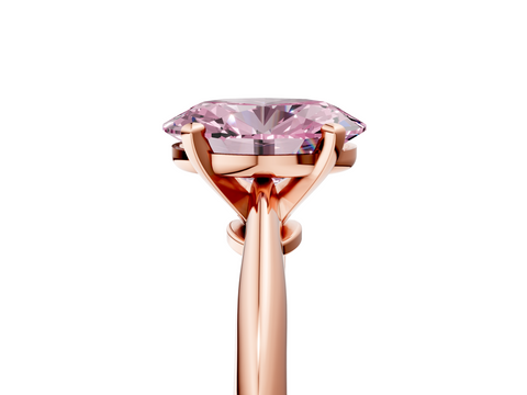 Rose gold Fancy Pink Oval  Solitaire Engagement Ring with Classic Band and Four-Prong Setting_75