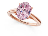 Rose gold Fancy Pink Oval  Solitaire Engagement Ring with Four-Prong Setting and Classic Band 2