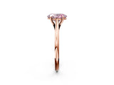 Rose gold Fancy Pink Oval  Solitaire Engagement Ring with Four-Prong Setting and Classic Band 3