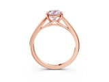 Rose gold Fancy Pink Oval  Solitaire Engagement Ring with Four-Prong Setting and Classic Band 4