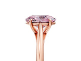Rose gold Fancy Pink Oval  Solitaire Engagement Ring with Four-Prong Setting and Classic Band