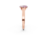 Rose gold Fancy Pink Oval  Solitaire Engagement Ring with Four-Prong Setting and Tapered Band_5