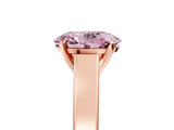 Rose gold Fancy Pink Oval  Solitaire Engagement Ring with Four-Prong Setting and Tapered Band_8