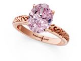 Rose gold Fancy Pink Oval  Solitaire Engagement Ring with Scrollwork Band and Four-Prong Setting_165