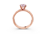 Rose gold Fancy Pink Oval  Solitaire Engagement Ring with Scrollwork Band and Four-Prong Setting_167