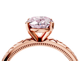 Rose gold Fancy Pink Oval  Solitaire Engagement Ring with Scrollwork Band and Four-Prong Setting_168