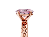 Rose gold Fancy Pink Oval  Solitaire Engagement Ring with Scrollwork Band and Four-Prong Setting_169
