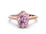 Rose gold Fancy Pink Oval  Solitaire Engagement Ring with Six-Prong Setting and Classic Band 1