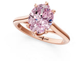 Rose gold Fancy Pink Oval  Solitaire Engagement Ring with Six-Prong Setting and Classic Band 2