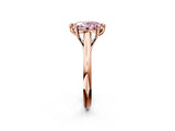 Rose gold Fancy Pink Oval  Solitaire Engagement Ring with Six-Prong Setting and Classic Band 3