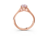 Rose gold Fancy Pink Oval  Solitaire Engagement Ring with Six-Prong Setting and Classic Band 4
