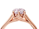 Rose gold Fancy Pink Oval  Solitaire Engagement Ring with Six-Prong Setting and Classic Band 5