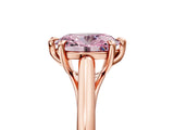 Rose gold Fancy Pink Oval  Solitaire Engagement Ring with Six-Prong Setting and Classic Band