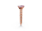 Rose gold Fancy Pink Oval  Solitaire Floral Milgrain Engagement Ring_32