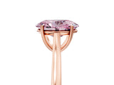 Rose gold Fancy Pink Oval  Solitaire Heart Prong Engagement Ring with Tapered Band_60