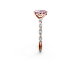 Rose gold Fancy Pink Oval  Solitaire Marquise Side Stone Prong Setting Ring_46