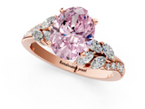 Rose gold Fancy Pink Oval  Solitaire Marquise Twist Band with Six-Prong Setting_81
