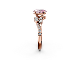 Rose gold Fancy Pink Oval  Solitaire Marquise Twist Band with Six-Prong Setting_82
