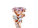 Rose gold Fancy Pink Oval  Solitaire Marquise Twist Band with Six-Prong Setting_85