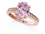Rose gold Fancy Pink Oval  Solitaire Pavé Band Prong Setting Ring_21