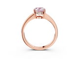 Rose gold Fancy Pink Oval  Solitaire Pavé Band Prong Setting Ring_23