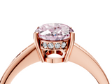 Rose gold Fancy Pink Oval  Solitaire Pavé Band Prong Setting Ring_24