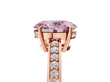 Rose gold Fancy Pink Oval  Solitaire Pavé Band Prong Setting Ring_25