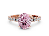 Rose gold Fancy Pink Oval  Solitaire Pavé Band with Four-Prong Setting_155