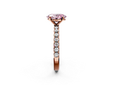 Rose gold Fancy Pink Oval  Solitaire Pavé Band with Four-Prong Setting_157
