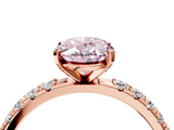 Rose gold Fancy Pink Oval  Solitaire Pavé Band with Four-Prong Setting_159