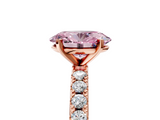 Rose gold Fancy Pink Oval  Solitaire Pavé Band with Four-Prong Setting_160