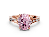 Rose gold Fancy Pink Oval  Solitaire Pavé Band with Four-Prong Setting_45