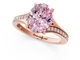 Rose gold Fancy Pink Oval  Solitaire Pavé Band with Four-Prong Setting_46