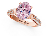 Rose gold Fancy Pink Oval  Solitaire Pavé Diamond Engagement Ring with Four-Prong Setting_138