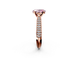 Rose gold Fancy Pink Oval  Solitaire Pavé Diamond Engagement Ring with Four-Prong Setting_139